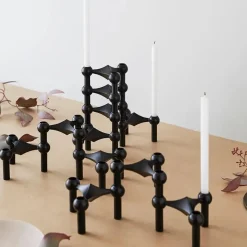 STOFF Nagel Stearinlys|Lysestager<Lys i hvid til Nagel lysestage