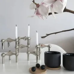 STOFF Nagel Stearinlys|Lysestager<Lys i hvid til Nagel lysestage