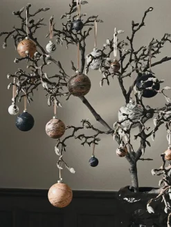 Ferm Living Juletræspynt<Marble Baubles, M, sæt á 4 stk. fra