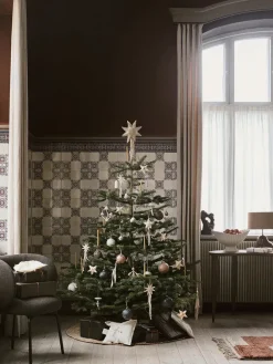 Ferm Living Juletræspynt<Marble Baubles, M, sæt á 4 stk. fra