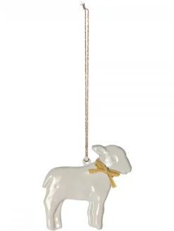 Maileg Juletræspynt<Metal ophæng, lam, rå hvid fra