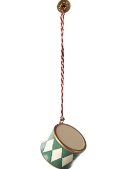 Maileg Juletræspynt<Metalophæng, lille tromme, lys lilla fra