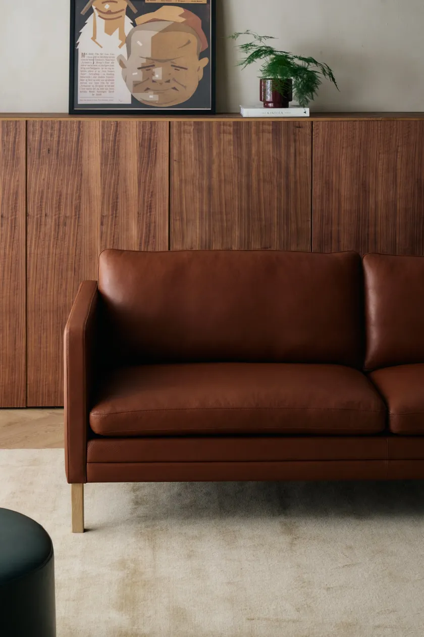 Mogens Hansen Sofaer<MH276 3 pers. sofa i Baltique anilinlæder fra