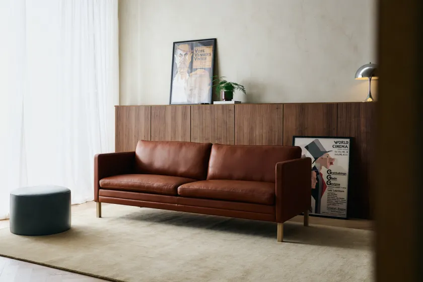 Mogens Hansen Sofaer<MH276 3 pers. sofa i Baltique anilinlæder fra