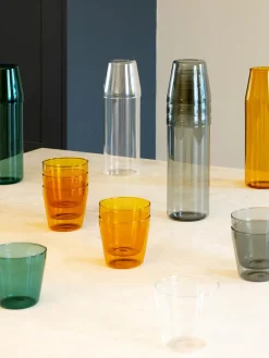 Nine Kander|Service<Milk, set of 1 carafe + 2 glasses, clear fra