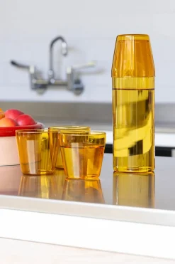 Nine Kander|Service<Milk, set of 1 carafe + 2 glasses, grey fra