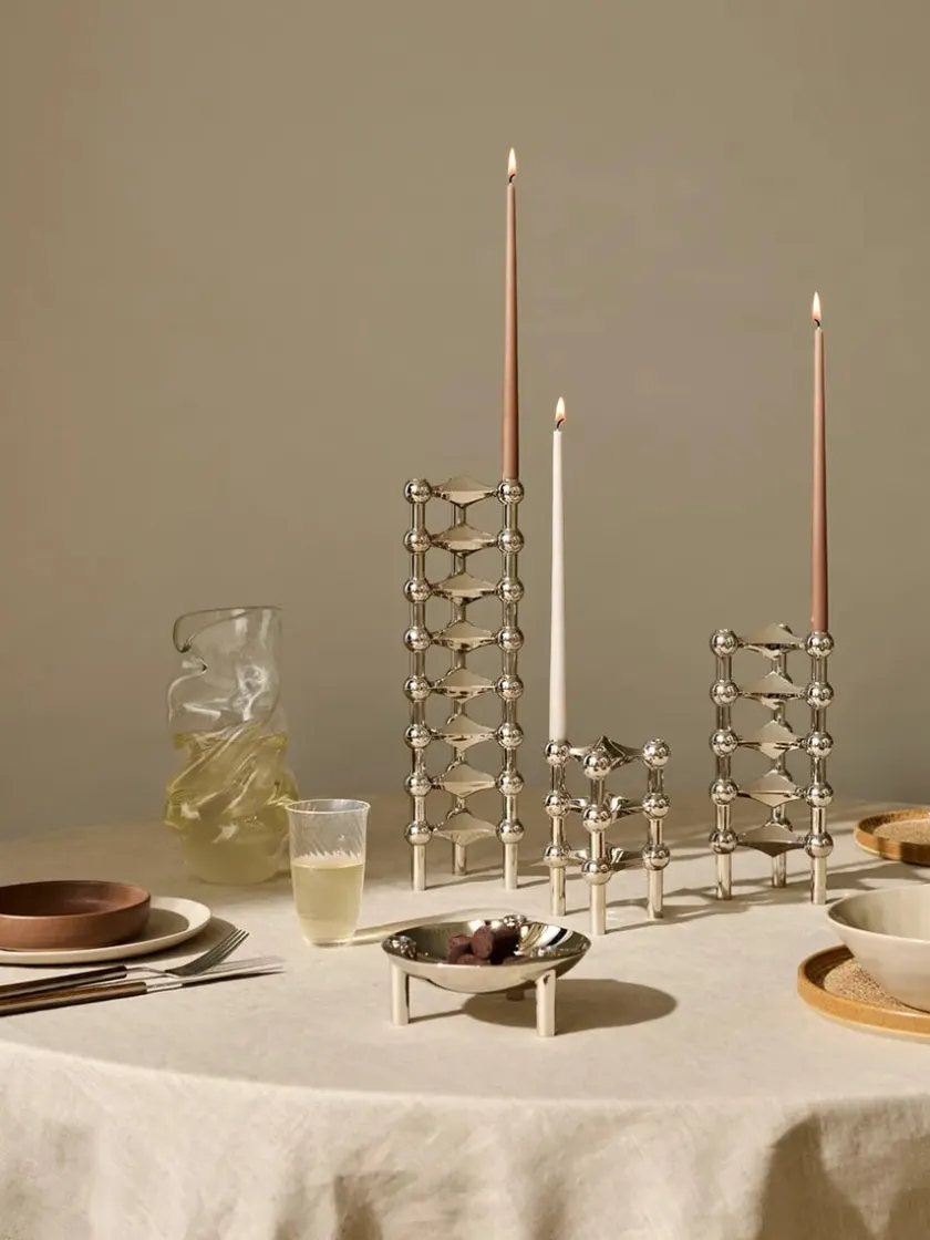 STOFF Nagel Gaver Til Hende|Gaver Til Ham<Nagel Lysestage, børstet krom fra