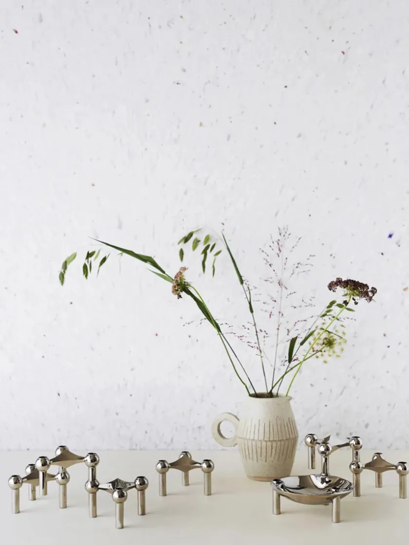 STOFF Nagel Gaver Til Hende|Gaver Til Ham<Nagel Lysestage, børstet krom fra