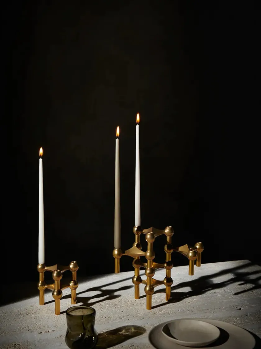 STOFF Nagel Gaver Til Ham|Gaver Til Hende<Nagel Lysestage, børstet messing fra