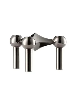 STOFF Nagel Lysestager<Nagel Lysestage, sort krom fra