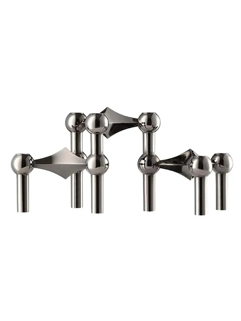 STOFF Nagel Lysestager<Nagel Lysestage, sort krom fra