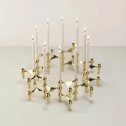 STOFF Nagel Lysestager<Nagel Lysestage, sort krom fra