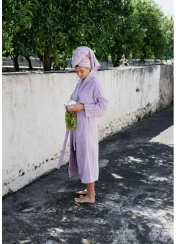 Bongusta Tøj|Badeværelsestekstiler<Naram badekåbe, Lilac & Neon Yellow fra