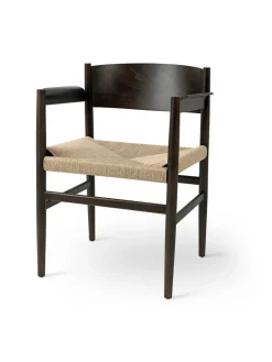 Mater Spisebordsstole<Nestor armstol, sort bøg med natur flet fra