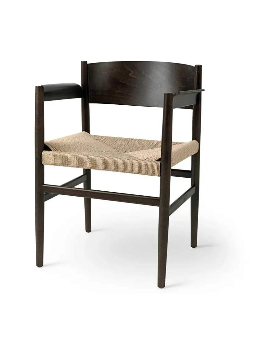 Mater Spisebordsstole<Nestor armstol, sort bøg med natur flet fra