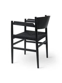 Mater Spisebordsstole<Nestor armstol, sort bøg med natur flet fra