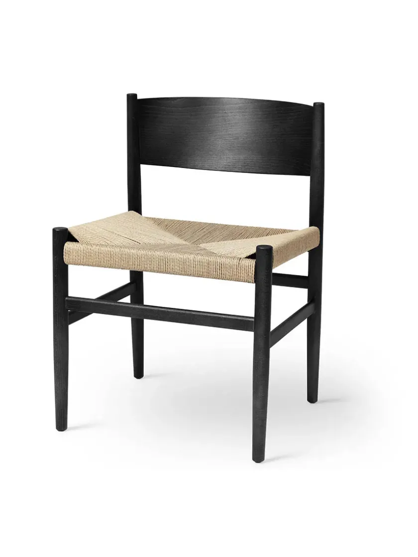 Mater Spisebordsstole<Nestor stol, sort bøg med natur flet fra