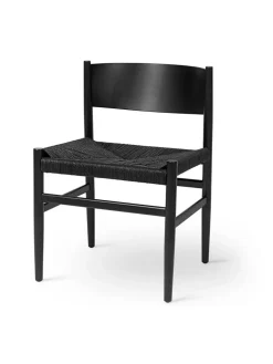 Mater Spisebordsstole<Nestor stol, sort bøg med natur flet fra