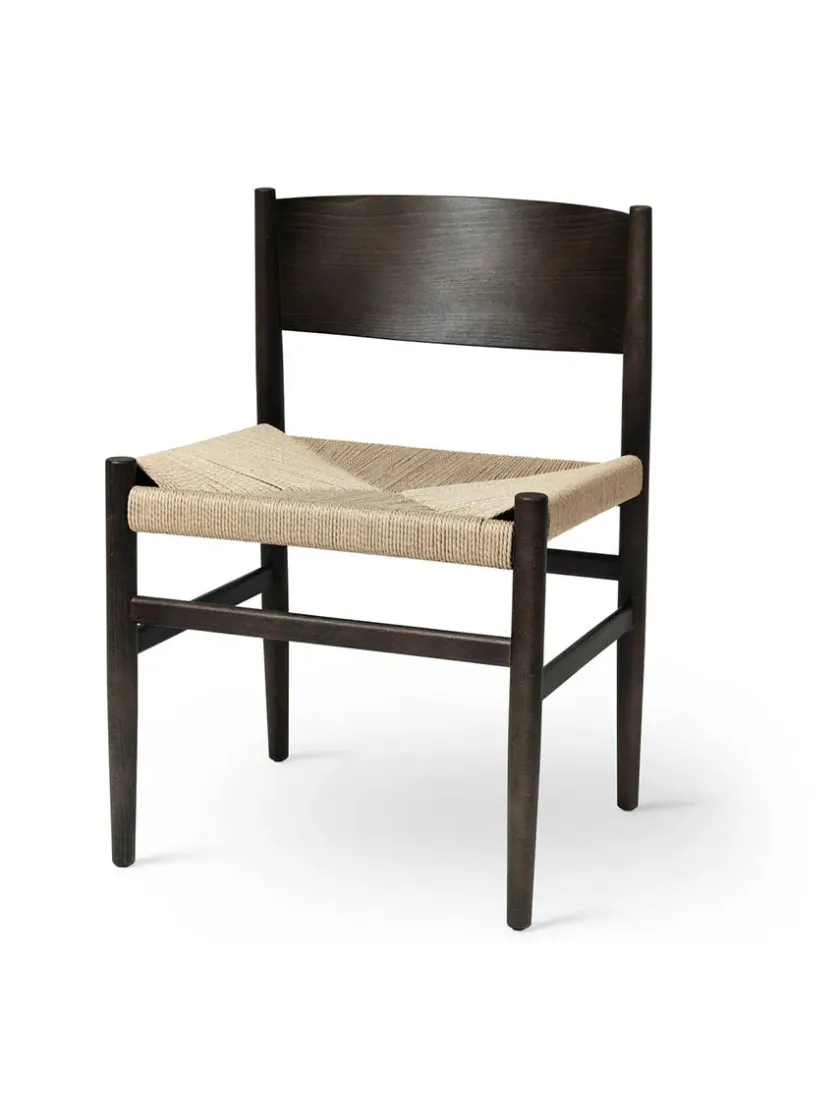 Mater Spisebordsstole<Nestor stol, sort bøg med natur flet fra