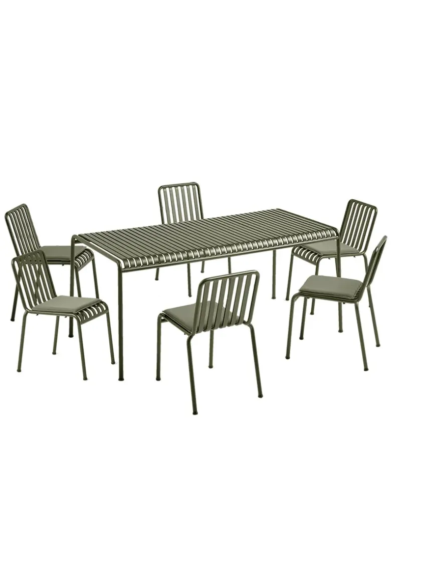 HAY Havemøbelsæt<Palissade sæt, 6 armstole og bord i iron red fra