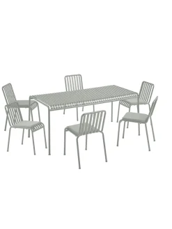 HAY Havemøbelsæt<Palissade sæt, 6 armstole og bord i iron red fra