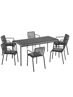 HAY Havemøbelsæt<Palissade sæt, 6 armstole og bord i olive fra