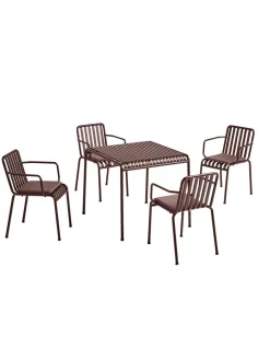 HAY Havemøbelsæt<Palissade sæt, 4 armstole og bord i olive fra