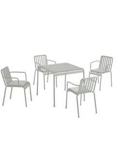 HAY Havemøbelsæt<Palissade sæt, 4 armstole og bord i sky grey fra