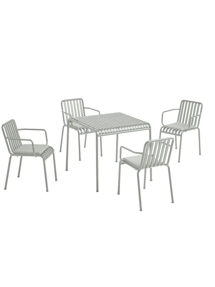 HAY Havemøbelsæt<Palissade sæt, 4 armstole og bord i sky grey fra