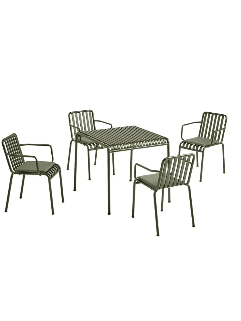 HAY Havemøbelsæt<Palissade sæt, 4 armstole og bord i sky grey fra