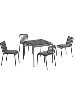 HAY Havemøbelsæt<Palissade sæt, 4 armstole og bord i anthracite fra