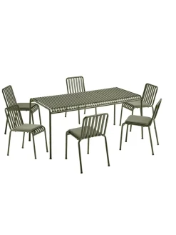 HAY Havemøbelsæt<Palissade sæt, 6 armstole og bord i sky grey fra