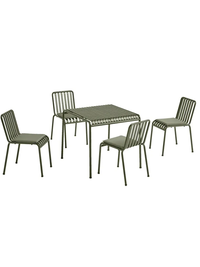 HAY Havemøbelsæt<Palissade sæt, 4 stole og bord i anthracite fra