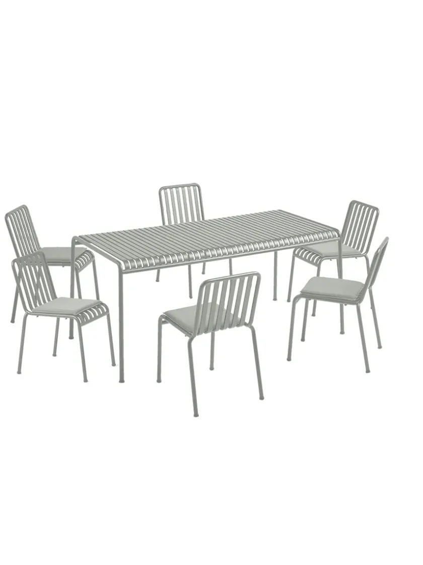 HAY Havemøbelsæt<Palissade sæt, 6 stole og bord i sky grey fra