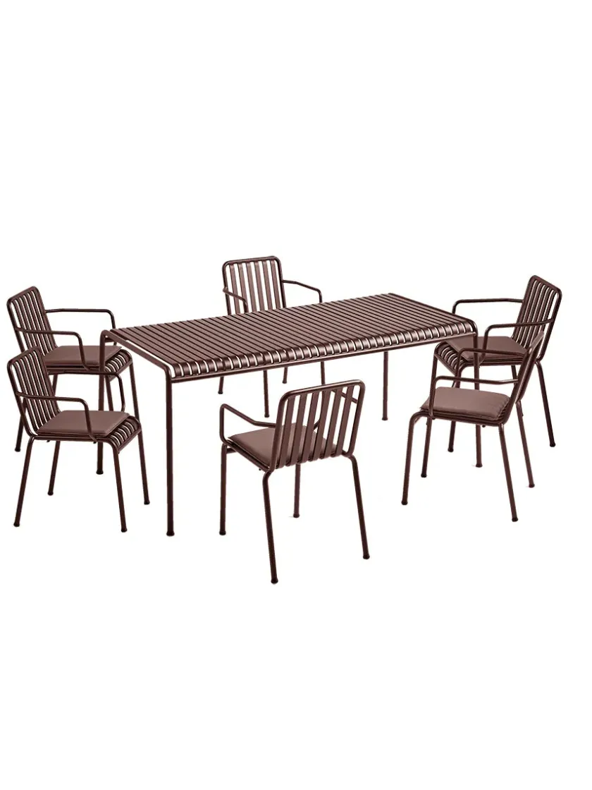 HAY Havemøbelsæt<Palissade sæt, 6 stole og bord i sky grey fra