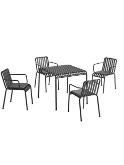 HAY Havemøbelsæt<Palissade sæt, 4 stole og bord i sky grey fra