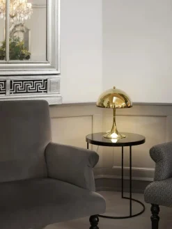 Louis Poulsen Spots<Panthella 320 bordlampe, messing af Verner Panton