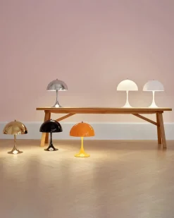 Louis Poulsen Spots<Panthella 250 bordlampe, messing af Verner Panton