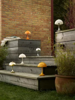 Louis Poulsen Portable Lamper|Spots<Panthella 160 Portable V3, chrome blue grey af Verner Panton