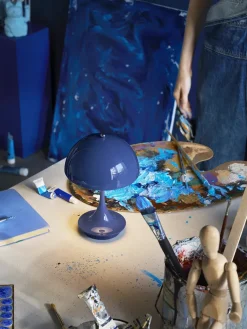 Louis Poulsen Portable Lamper|Spots<Panthella 160 Portable V3, chrome blue grey af Verner Panton