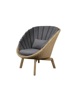 Cane-line Udendørs Loungemøbler|Havestole<Peacock Loungestol, Flat Weave m/ben i teak fra