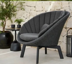 Cane-line Udendørs Loungemøbler|Havestole<Peacock Loungestol, Soft Rope m/ben i alu fra