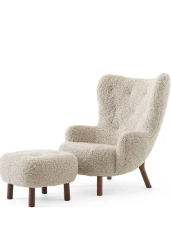 &Tradition Lænestole<Petra VB3 inkl. Skammel, sheepskin moonlight fra