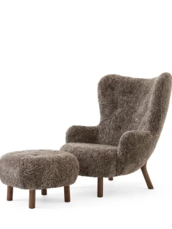 &Tradition Lænestole<Petra VB3 inkl. Skammel, sheepskin sahara fra
