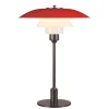 Louis Poulsen Spots<PH 3½-2½ Bordlampe, rød af Poul Henningsen