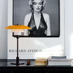 Louis Poulsen Spots<PH 3½-2½ Bordlampe, rød af Poul Henningsen