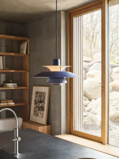 Louis Poulsen Pendler|Spots<PH 5 Mini Pendant, Monochrome Dusty Indigo af Poul Henningsen