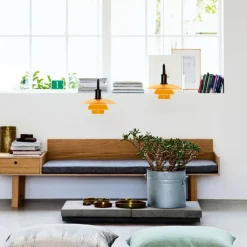 Louis Poulsen Pendler|Spots<PH 3½-3 Pendel, gul af Poul Henningsen