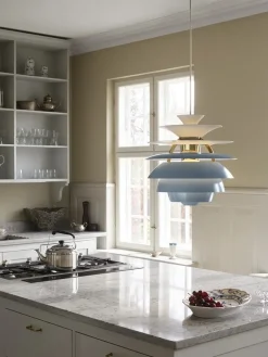 Louis Poulsen Spots|Pendler<PH Snowball, dusty blue/chrome af Poul Henningsen