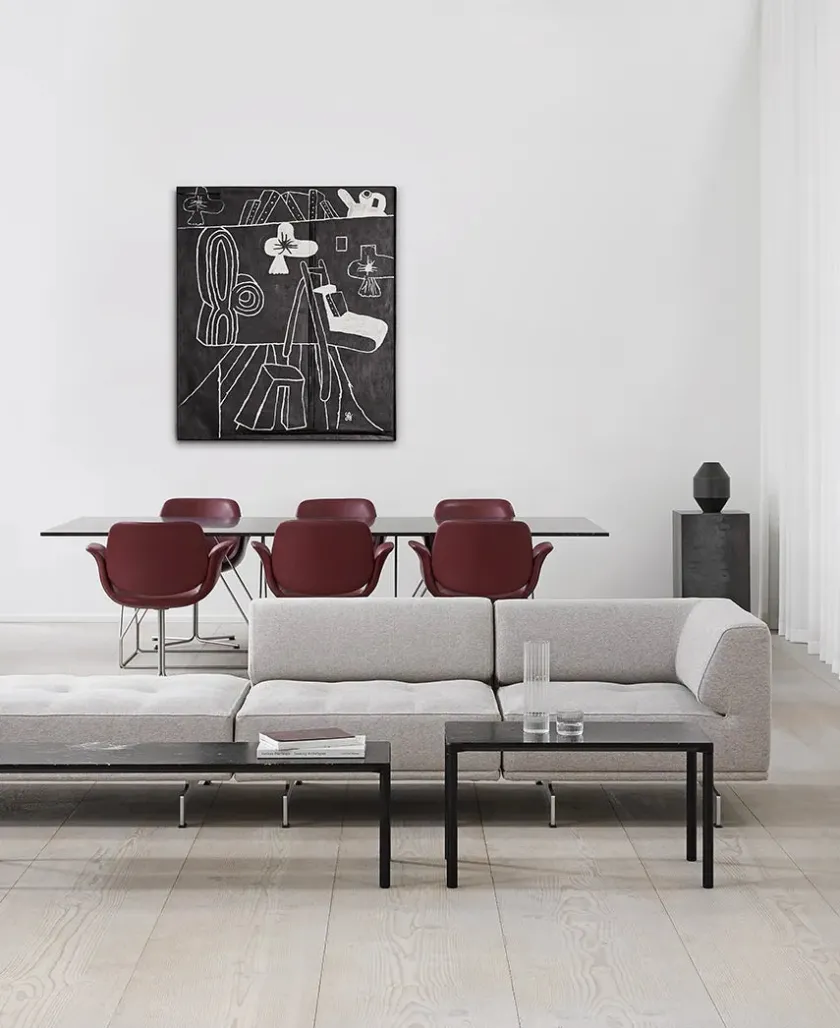 Fredericia Furniture Sofaborde<Piloti Bord, sort marquina fra